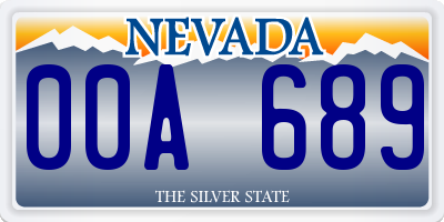 NV license plate 00A689