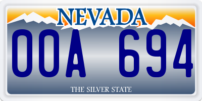 NV license plate 00A694