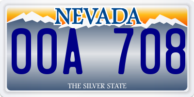 NV license plate 00A708