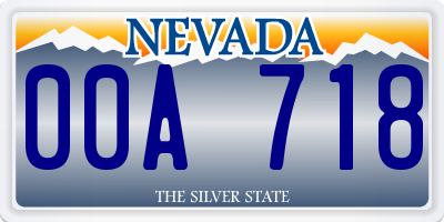 NV license plate 00A718