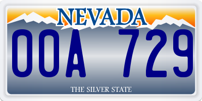 NV license plate 00A729
