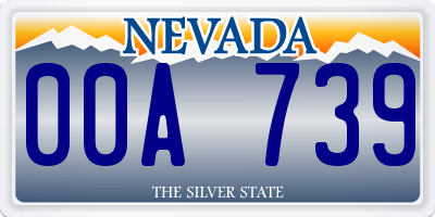 NV license plate 00A739