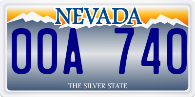 NV license plate 00A740