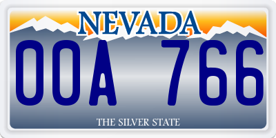 NV license plate 00A766