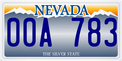NV license plate 00A783