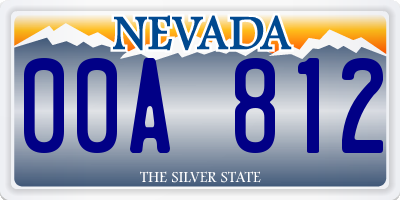 NV license plate 00A812