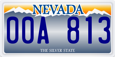 NV license plate 00A813