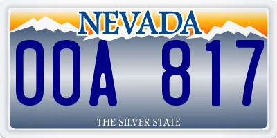 NV license plate 00A817
