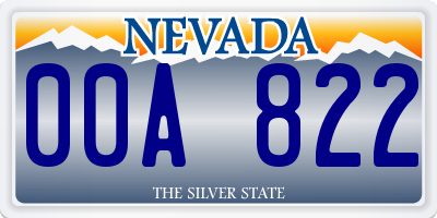 NV license plate 00A822
