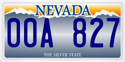NV license plate 00A827