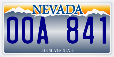 NV license plate 00A841