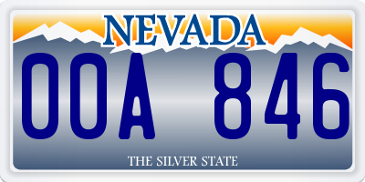 NV license plate 00A846