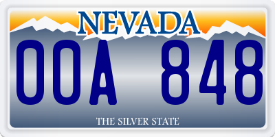 NV license plate 00A848