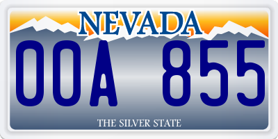 NV license plate 00A855