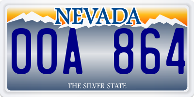 NV license plate 00A864