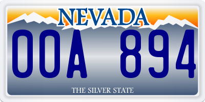 NV license plate 00A894