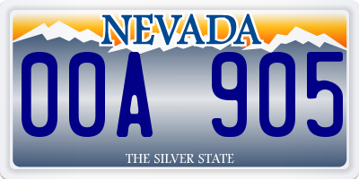 NV license plate 00A905
