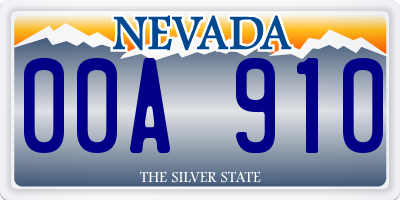 NV license plate 00A910