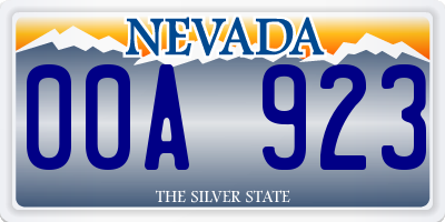 NV license plate 00A923