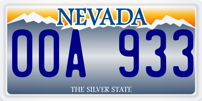 NV license plate 00A933
