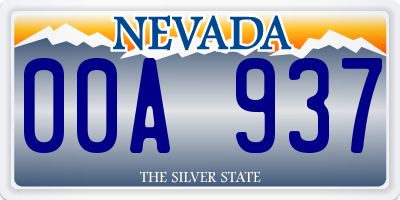 NV license plate 00A937