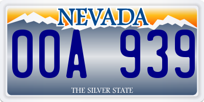 NV license plate 00A939