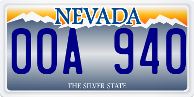 NV license plate 00A940