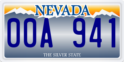 NV license plate 00A941