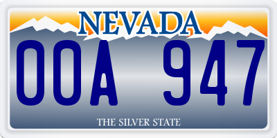 NV license plate 00A947