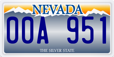 NV license plate 00A951
