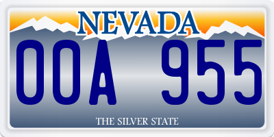 NV license plate 00A955