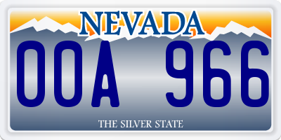NV license plate 00A966