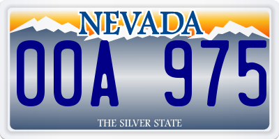 NV license plate 00A975