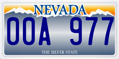 NV license plate 00A977
