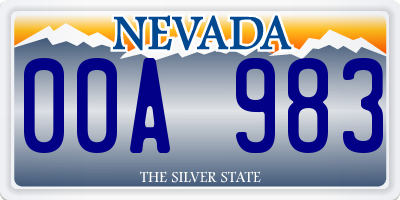 NV license plate 00A983
