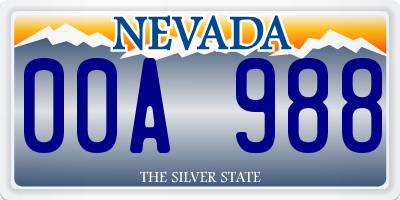 NV license plate 00A988