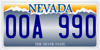 NV license plate 00A990