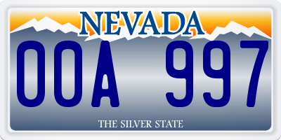 NV license plate 00A997