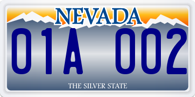 NV license plate 01A002