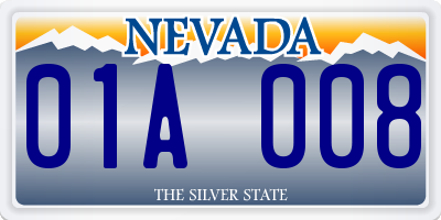 NV license plate 01A008