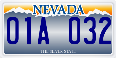 NV license plate 01A032