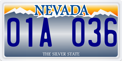 NV license plate 01A036