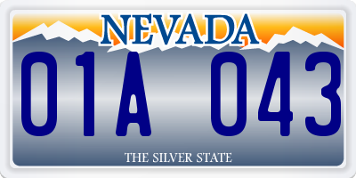 NV license plate 01A043