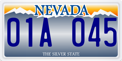 NV license plate 01A045