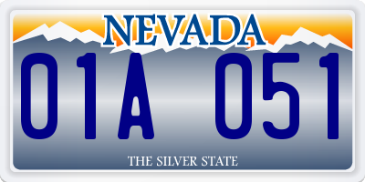 NV license plate 01A051