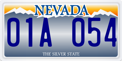 NV license plate 01A054
