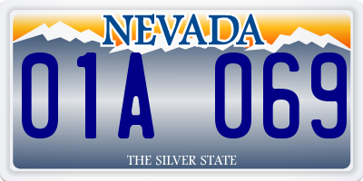 NV license plate 01A069