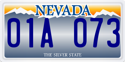 NV license plate 01A073