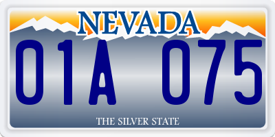 NV license plate 01A075