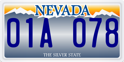 NV license plate 01A078